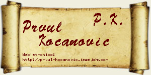 Prvul Kocanović vizit kartica